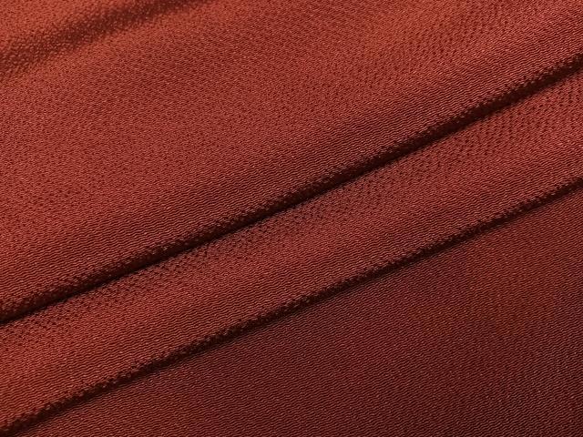 平和屋着物●上質な色無地　茶色　鬼しぼ縮緬　正絹　逸品　AABJ2951ph