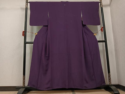 平和屋着物●上質な色無地　似せ紫色　正絹　逸品　AABJ2952ph