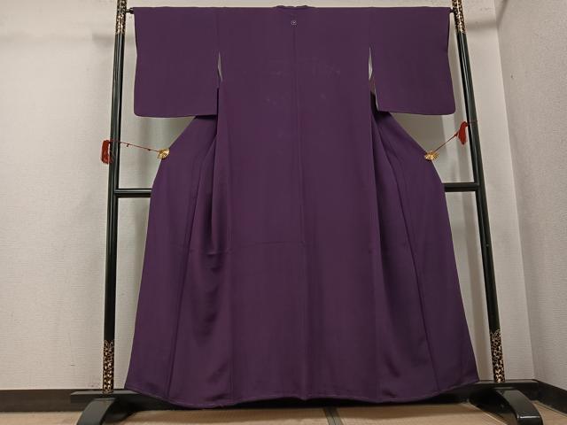平和屋着物●上質な色無地　似せ紫色　正絹　逸品　AABJ2952ph