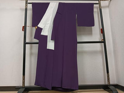 平和屋着物●上質な色無地　似せ紫色　正絹　逸品　AABJ2952ph