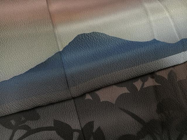 平和屋着物●訪問着　遠山草花文　暈し染め　正絹　逸品　AABJ2953ph