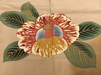 平和屋着物●アンティーク　大正ロマン　訪問着　刺繍　草花文　金糸　正絹　逸品　AABJ2954ph