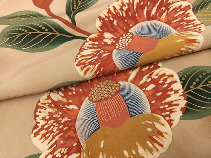 平和屋着物●アンティーク　大正ロマン　訪問着　刺繍　草花文　金糸　正絹　逸品　AABJ2954ph