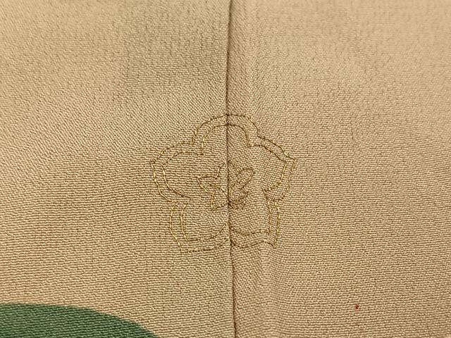 平和屋着物●アンティーク　大正ロマン　訪問着　刺繍　草花文　金糸　正絹　逸品　AABJ2954ph