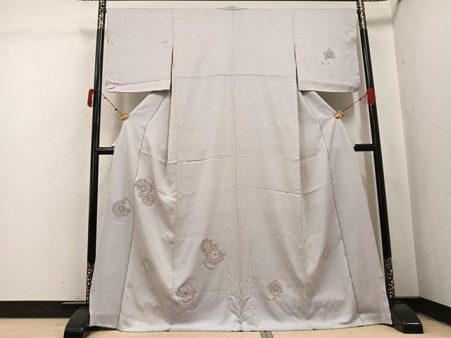 平和屋着物●訪問着　寿光織　花唐草文　銀糸　正絹　逸品　未使用　AABJ2955ph