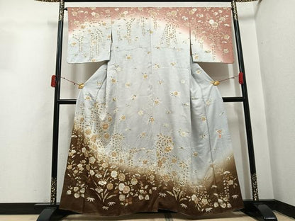 平和屋着物●訪問着　作家物　絞り　辻が花　暈し染め　金銀彩　正絹　逸品　AABJ2961ph
