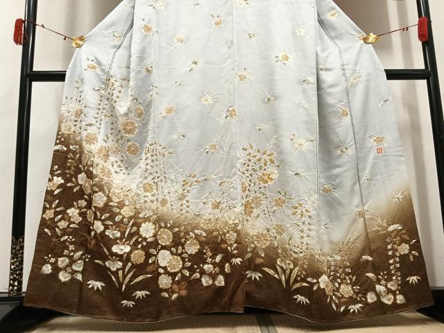 平和屋着物●訪問着　作家物　絞り　辻が花　暈し染め　金銀彩　正絹　逸品　AABJ2961ph