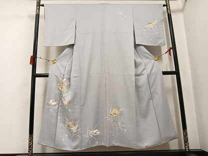 平和屋着物●訪問着　作家物　草花文　金彩　正絹　逸品　未使用　AABJ2964ph