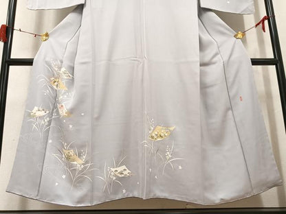 平和屋着物●訪問着　作家物　草花文　金彩　正絹　逸品　未使用　AABJ2964ph