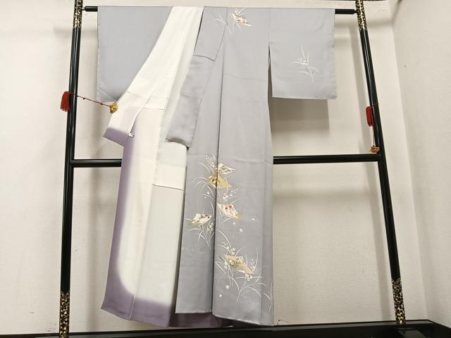 平和屋着物●訪問着　作家物　草花文　金彩　正絹　逸品　未使用　AABJ2964ph