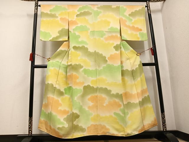 平和屋着物●訪問着　雲重ね文　正絹　逸品　AABJ2966ph