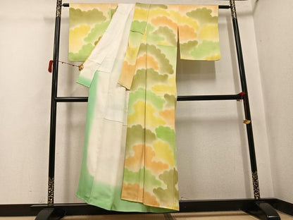 平和屋着物●訪問着　雲重ね文　正絹　逸品　AABJ2966ph