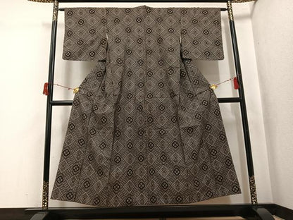 平和屋着物●本場大島紬　龍郷絣　正絹　逸品　AABJ2968ph