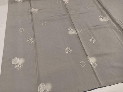 平和屋着物●上質な小紋　雪輪草花文　ほたる暈し　正絹　逸品　AABJ2969ph