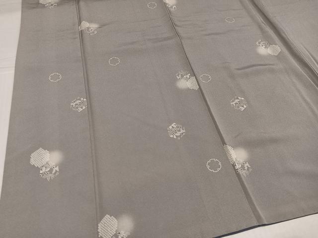 平和屋着物●上質な小紋　雪輪草花文　ほたる暈し　正絹　逸品　AABJ2969ph