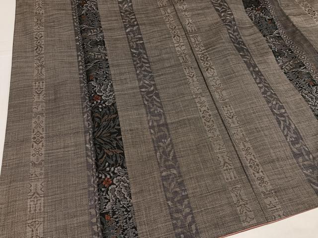 平和屋着物●本場大島紬　カタス9マルキ　草花間道　正絹　逸品　AABJ2970ph