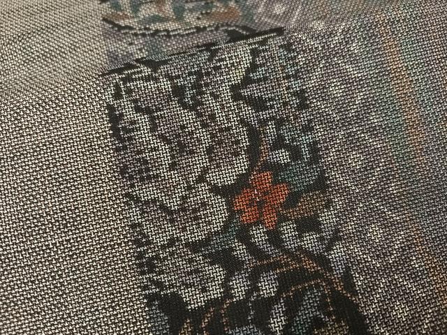 平和屋着物●本場大島紬　カタス9マルキ　草花間道　正絹　逸品　AABJ2970ph