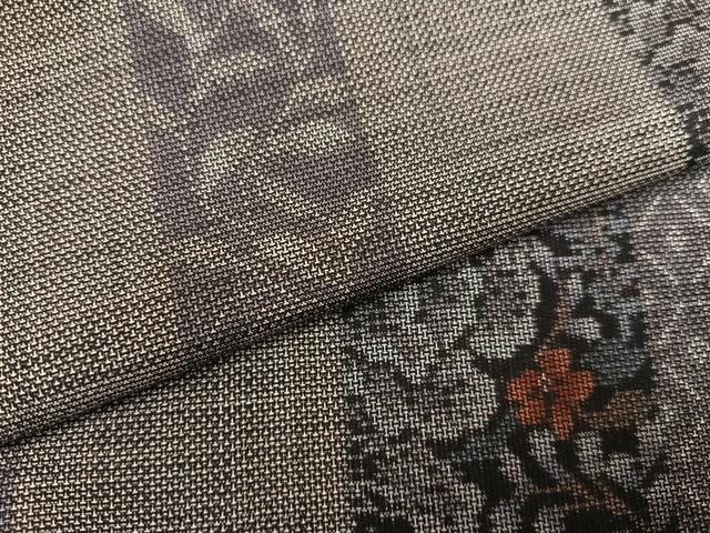 平和屋着物●本場大島紬　カタス9マルキ　草花間道　正絹　逸品　AABJ2970ph