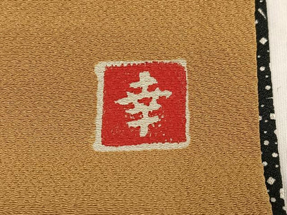 平和屋着物●ファッションデザイナー 花井幸子　色無地　黄橡色　正絹　逸品　AABJ2971ph
