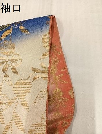平和屋着物●豪華振袖　草花文　暈し染め　金銀彩　正絹　逸品　AABJ2976ph