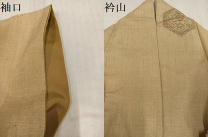平和屋着物●結城紬　100亀甲　飛び亀甲　亀甲花文　正絹　逸品　AABJ2977ph