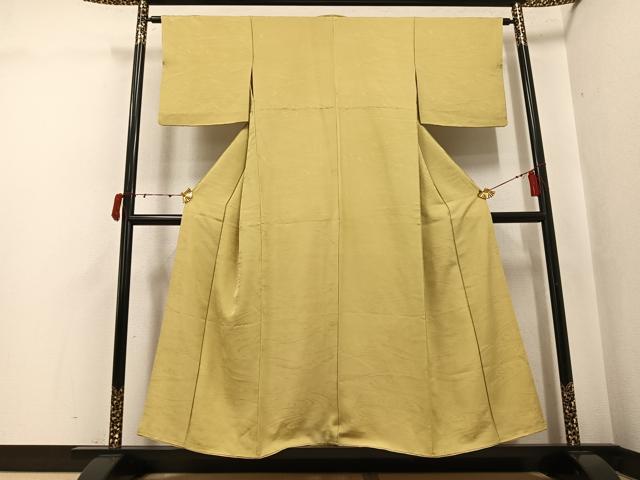 平和屋着物●上質な色無地　立波地紋　蒸栗色　正絹　逸品　AABJ2979ph