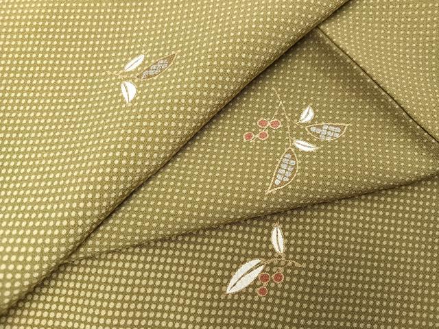 平和屋着物●上質な小紋　南天文　金彩　正絹　逸品　AABJ2980ph