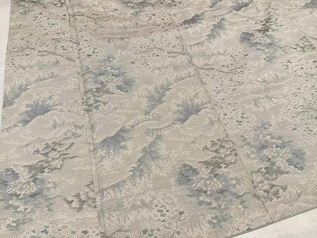平和屋着物●本場大島紬　白大島　総絣　草花文　正絹　逸品　AABJ2981ph