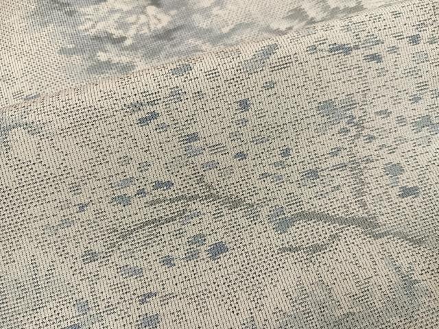 平和屋着物●本場大島紬　白大島　総絣　草花文　正絹　逸品　AABJ2981ph