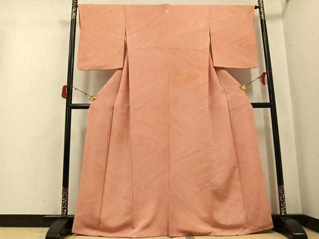 平和屋着物●上質な小紋　霞文　暈し染め　鬼しぼ縮緬　正絹　逸品　AABJ2982ph