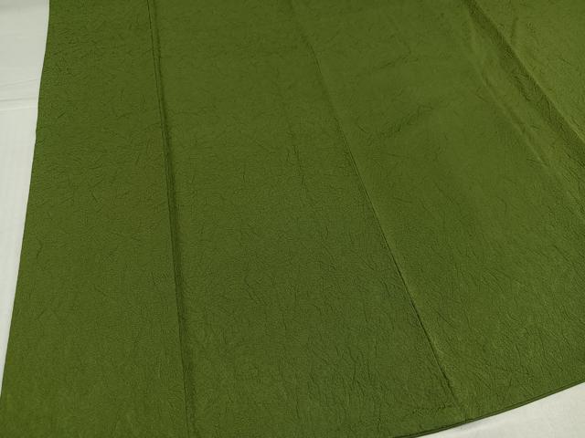 平和屋着物●上質な色無地　草色　正絹　逸品　AABJ2983ph
