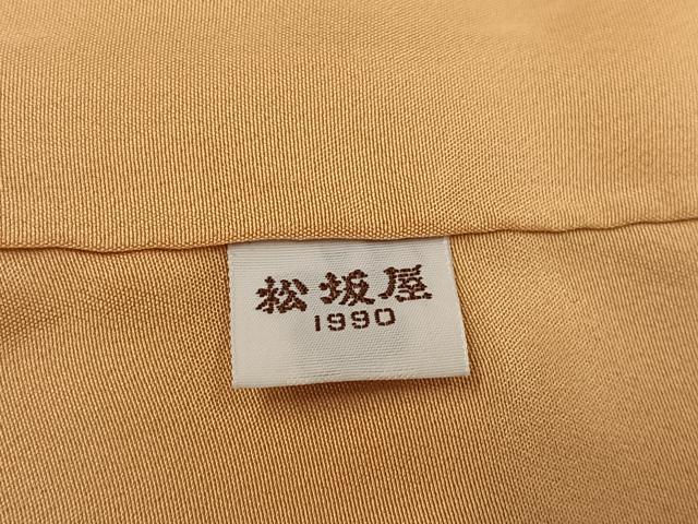平和屋着物●上質な色無地　草花地紋　雄黄色　松坂屋扱い　正絹　逸品　AABJ2988ph