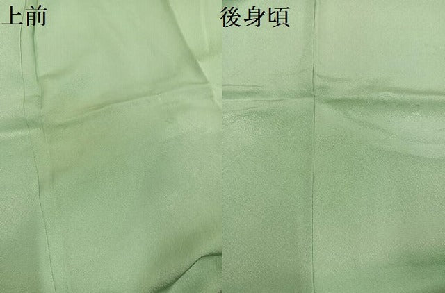 平和屋着物●上質な色無地　松竹梅地紋　薄萌葱色　正絹　逸品　AABJ2990ph
