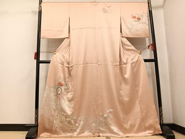 平和屋着物●訪問着　流水花車文　暈し染め　金彩　正絹　逸品　AABJ2991ph