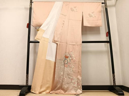 平和屋着物●訪問着　流水花車文　暈し染め　金彩　正絹　逸品　AABJ2991ph