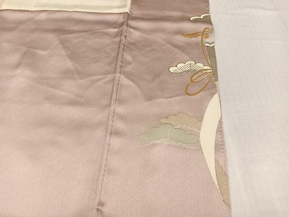 平和屋着物●豪華色留袖　駒刺繍　地紙草花文　金彩　正絹　逸品　AABJ2993ph