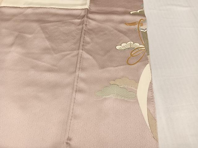 平和屋着物●豪華色留袖　駒刺繍　地紙草花文　金彩　正絹　逸品　AABJ2993ph