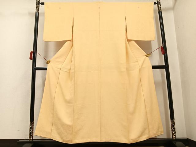 平和屋着物●上質な色無地　花唐草地紋　蜂蜜色　正絹　逸品　AABJ3000ph