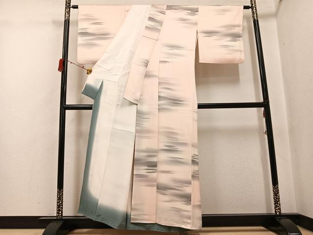 平和屋着物●上質な小紋　霞文　暈し染め　正絹　逸品　AABJ3002ph
