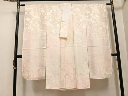平和屋着物●振袖用長襦袢　袷　梅籬地紋　暈し染め　正絹　逸品　AABJ3003ph
