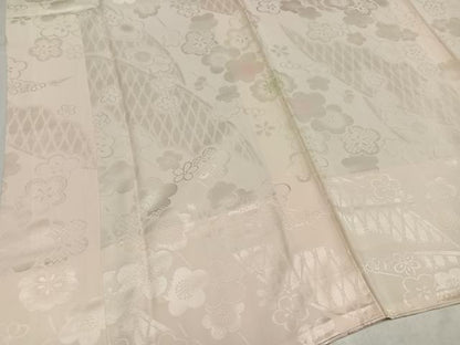 平和屋着物●振袖用長襦袢　袷　梅籬地紋　暈し染め　正絹　逸品　AABJ3003ph