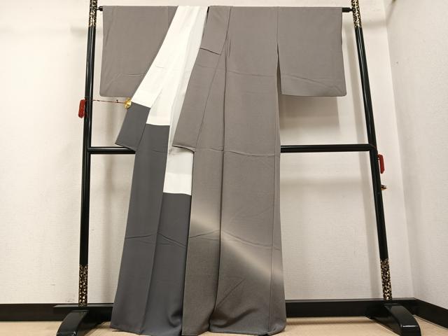 平和屋着物●江戸小紋　色留訪問着　霞文　暈し染め　正絹　逸品　AABJ3004ph