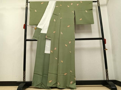 平和屋着物●上質な小紋　舞葉文　金彩　小田急百貨店扱い　正絹　逸品　AABJ3005ph