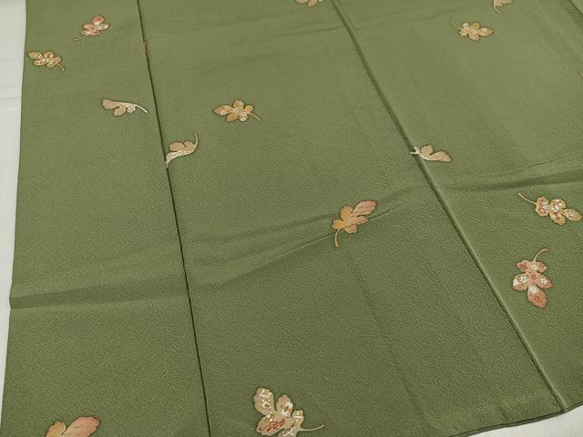 平和屋着物●上質な小紋　舞葉文　金彩　小田急百貨店扱い　正絹　逸品　AABJ3005ph