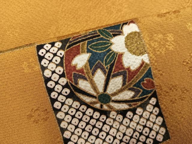平和屋着物●上質な小紋　色紙兎花鞠文　金彩　ロング丈　正絹　逸品　AABJ3007ph