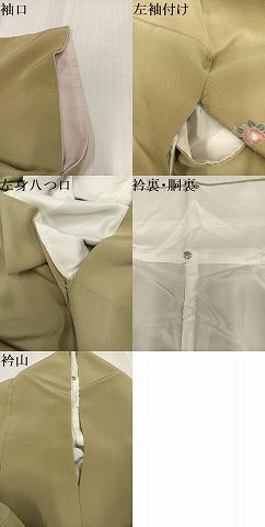 平和屋着物●上質な小紋　友禅　草花文　正絹　逸品　AABJ3008ph