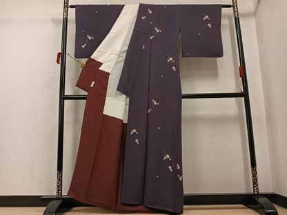 平和屋着物●上質な小紋　瓢箪花文　金彩　正絹　逸品　AABJ3009ph