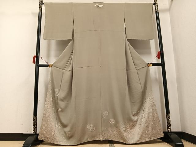 平和屋着物●松尾光琳　色留袖　人物文　暈し染め　銀彩　鬼しぼ縮緬　正絹　逸品　AABJ3011ph