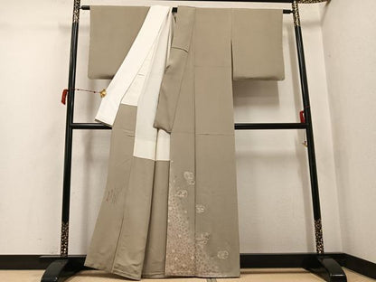 平和屋着物●松尾光琳　色留袖　人物文　暈し染め　銀彩　鬼しぼ縮緬　正絹　逸品　AABJ3011ph