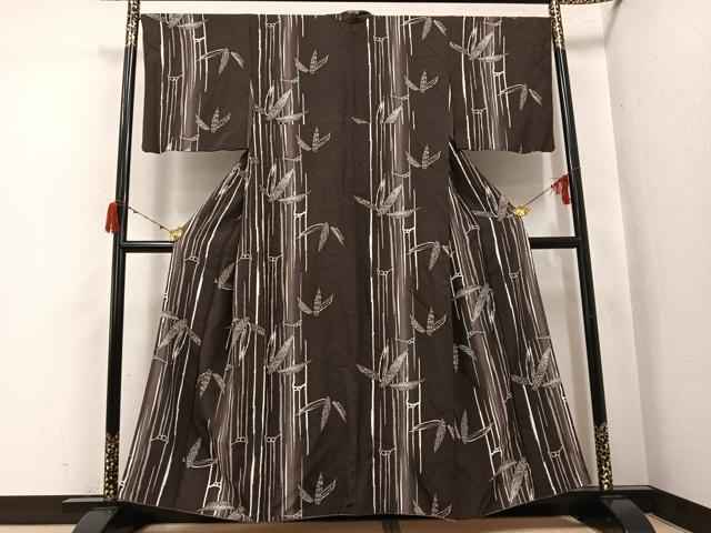 平和屋着物●上質な小紋　笹竹文　暈し染め　正絹　逸品　AABJ3013ph